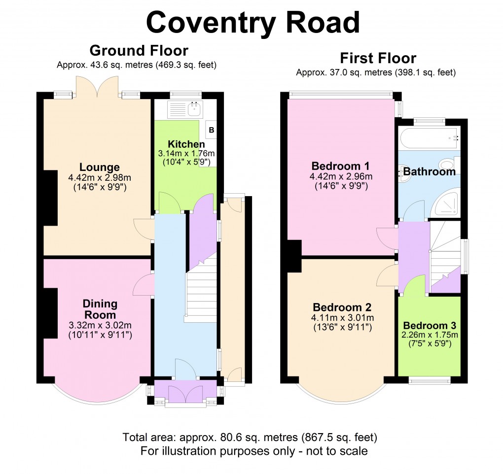 Floorplan for Yardley, Birmingham, West Midlands