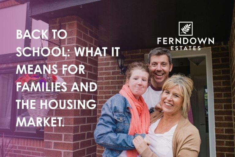 Back to school: What it means for families and the housing market. - Image of family outside home