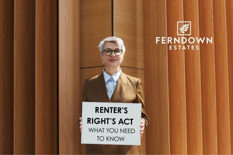 Women holding sign saying renters right's act - what you need to know